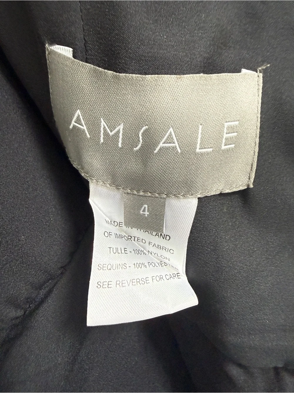 Amsale Formal Gown Black Sequins Strapless Dress